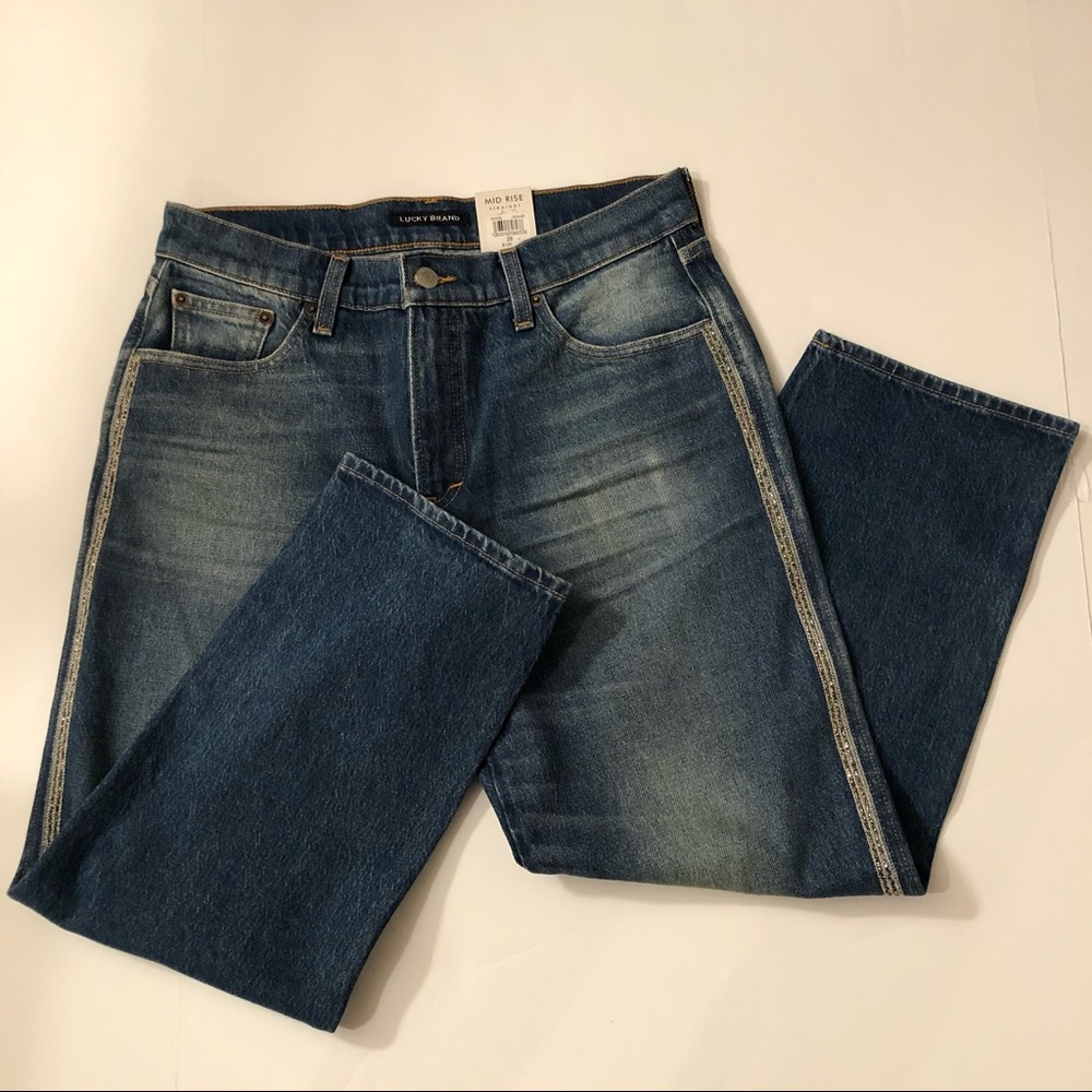 Lucky Mid Rise Straight Side Striped Jeans Sz 6/28
